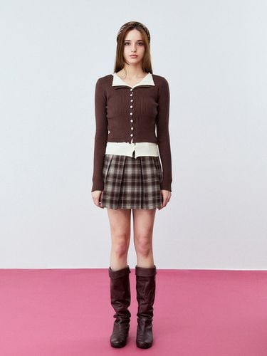 Plaid Pleated Mini Skirt (BROWN) - koolkitten - Modalova