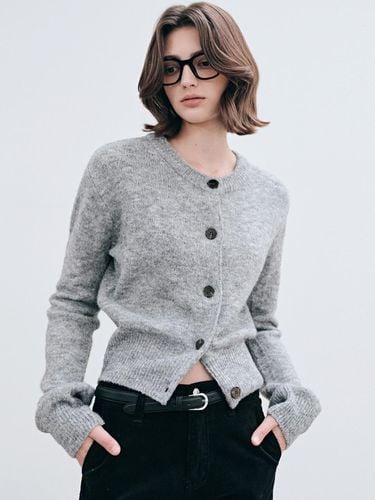 FLUFFY BUTTON CARDIGAN_GRAY - YAN13 - Modalova