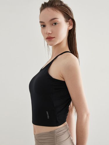 Maron Shirring Tank Top Bonnie Black Ebony Black - PARSLEY - Modalova