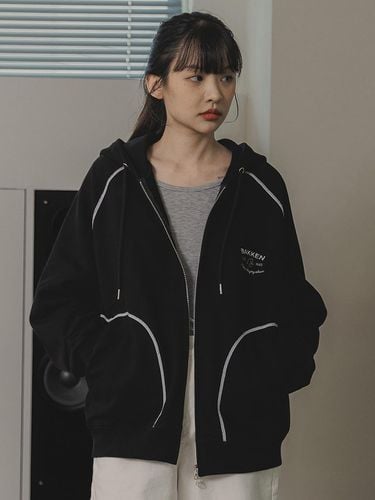 Essential Hooded Zip-Up BK7988_Black - BAKKEN - Modalova