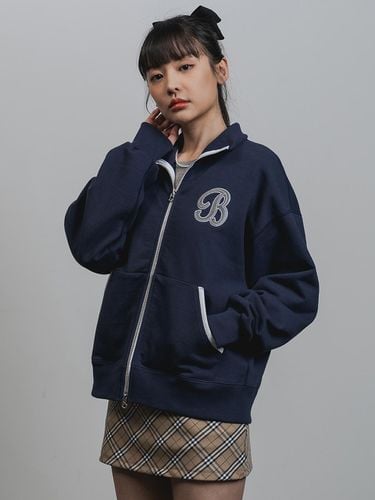 B WAPPEN Sweat Zip-Up BK7590_Navy - BAKKEN - Modalova