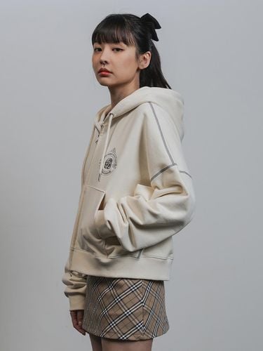 SIGNATURE B Hooded Zip-Up BK7690_Cream - BAKKEN - Modalova