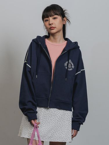 SIGNATURE B Hooded Zip-Up BK7690_Navy - BAKKEN - Modalova