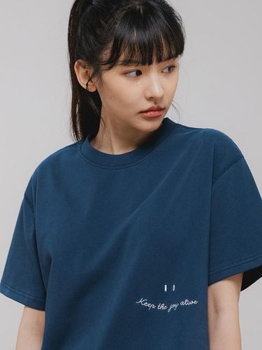 Smile Short-Sleeved T-Shirt BK3993_Dark Blu - BAKKEN - Modalova