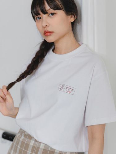 Stamp Logo Short-Sleeved T-Shirt BK3983_Whi - BAKKEN - Modalova