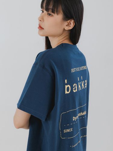 Stamp Logo Short-Sleeved T-Shirt BK3983_Dar - BAKKEN - Modalova