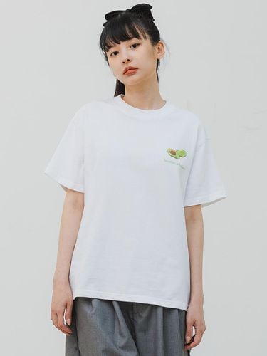 Avocado Short-Sleeved T-Shirt BK3972_White - BAKKEN - Modalova