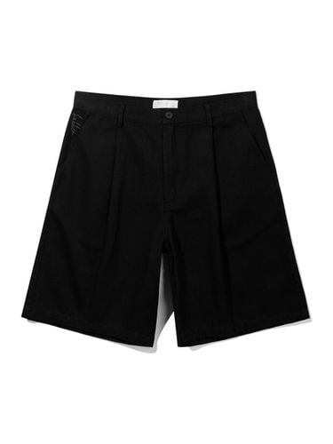 Barken cotton one-tuck wide half pants BK8914_blac - BAKKEN - Modalova