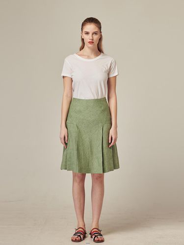 RS9seoul Two-Tone Linen Pleated Midi Skirt - RS9 SEOUL - Modalova