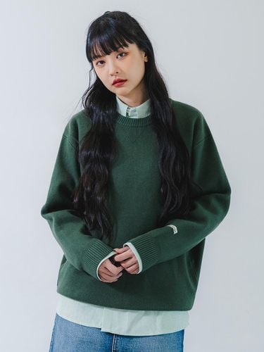 Barken Soft Wool Round Knitwear BK8937_Green - BAKKEN - Modalova