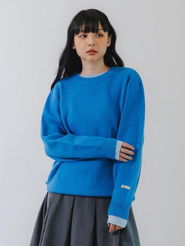 Barken Soft Wool Round Knitwear BK8937_Blue - BAKKEN - Modalova