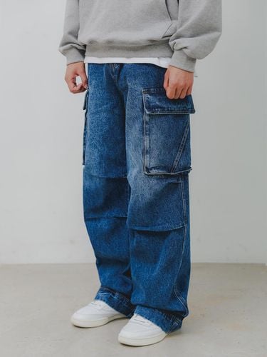 Denim cargo wide pants BK8925_blue - BAKKEN - Modalova