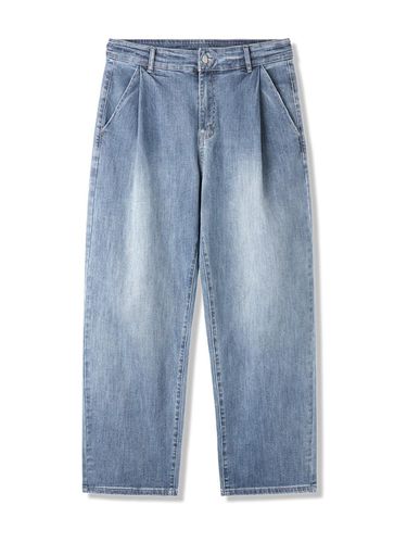 Leather Patch Tapered Comfort Denim Pants B - BAKKEN - Modalova