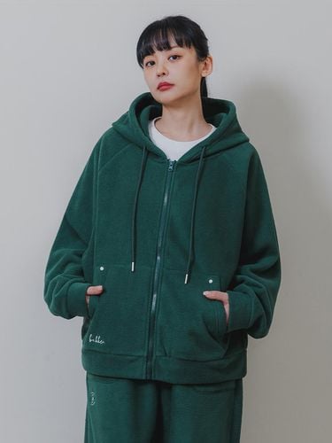 Back Lettering Fleece Hooded Zip-Up BK8928_ - BAKKEN - Modalova