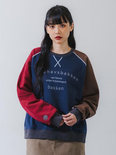 Barken Raglan Color Match Sweat Shirt BK5971_Navy - BAKKEN - Modalova