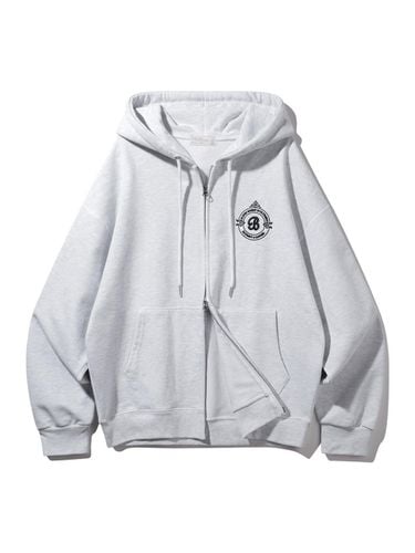 SIGNATURE B Hooded Zip-Up BK76902_Melange White - BAKKEN - Modalova