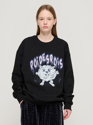 Puppy line print sweatshirt (black) - ROIDESROIS - Modalova