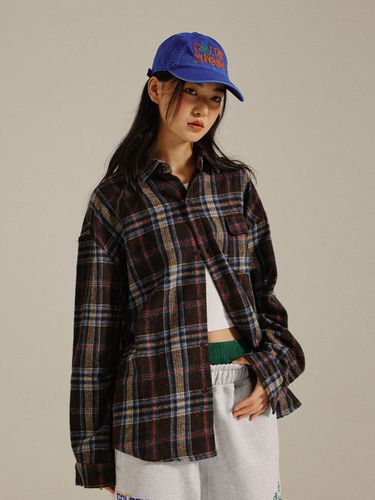 Overfit Flannel Check Shirt Brown - GoldenSunshine - Modalova