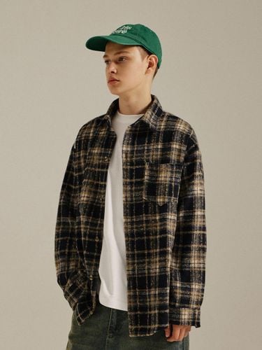 Wool Brushed Check Shirt Black - GoldenSunshine - Modalova