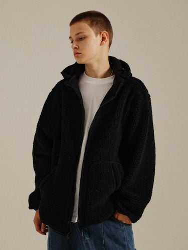 Recersible Fleece Hood Zip - up Black - GoldenSunshine - Modalova