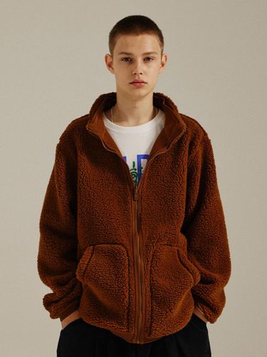 Recersible Fleece Hood Zip - up Brown - GoldenSunshine - Modalova