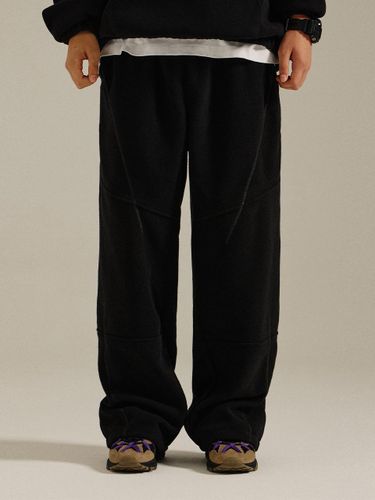 Fleece String Wide Pants Black - GoldenSunshine - Modalova