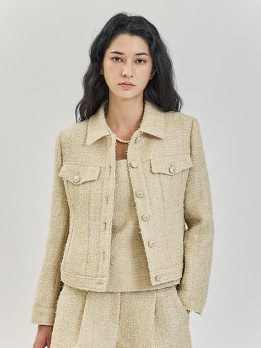 R24LRJK013] Leno Collar Tweed Jacket - racoco - Modalova