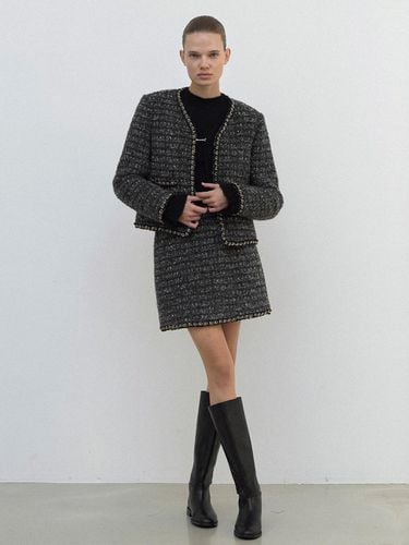 CHAIN SET UP TWEED SKIRT (SK - 4977) - Atelier Nain - Modalova