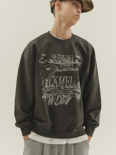 Chip Delusion Grunge Sweatshirt (Figure Charcoal) - CAMELWORK - Modalova