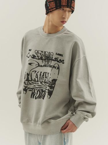 Chip Delusion Grunge Sweatshirt (Pigment Gray) - CAMELWORK - Modalova