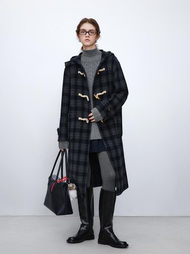 WD_Plaid horn button woolen coat - We’Dee - Modalova