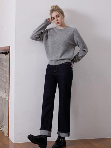 SIMPLE R WOOLCASHMERE KNIT - GREY - LE STUDIO - Modalova