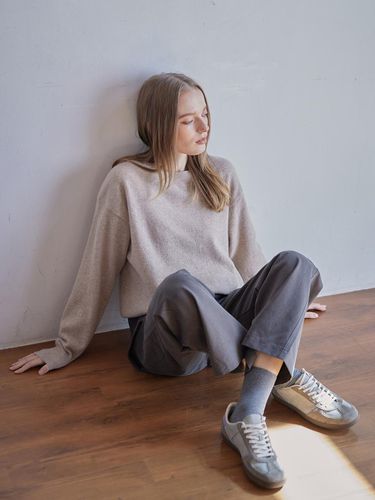 SIMPLE R WOOLCASHMERE KNIT - BEIGE - LE STUDIO - Modalova