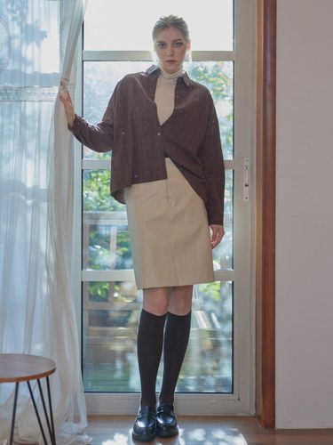 WINDOW CHECK SHIRT - BROWN - LE STUDIO - Modalova