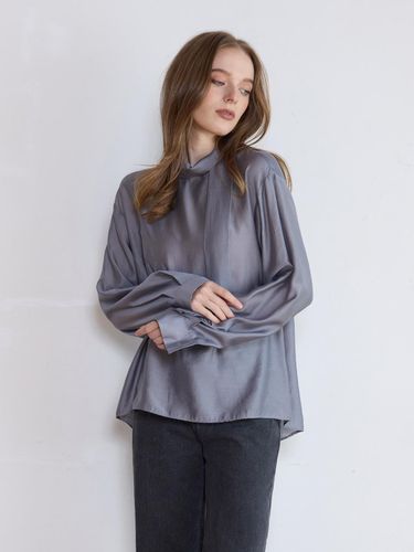 TIE PUFF BLOUSE - GREY - LE STUDIO - Modalova