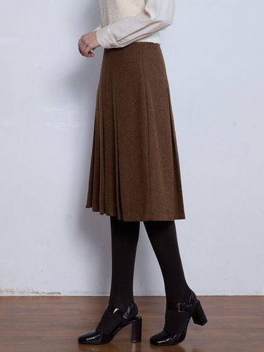 WOOL PLEATS MIDISKIRT - BROWN - LE STUDIO - Modalova