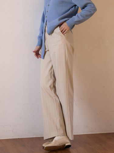 HERRINGBONE STRAIGHT PANTS - LE STUDIO - Modalova