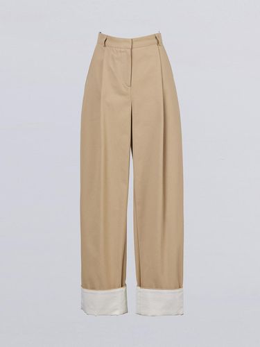 ONE TUCK ROLL UP PANTS - BEIGE - LE STUDIO - Modalova