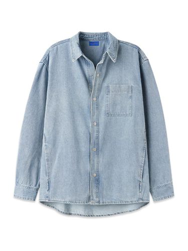 DE LUXE] Alvin Claw Washed Denim Oversized Fit Sh - alvinclo - Modalova