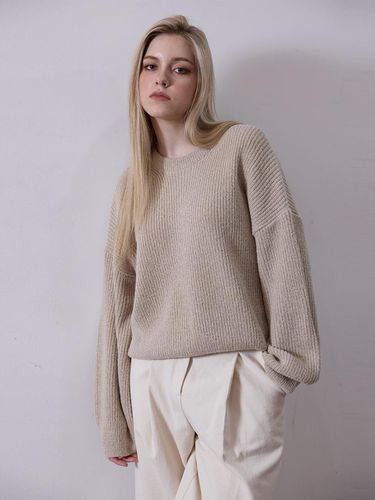 LOOSE FIT BASIC PULLOVER - BEIGE - LE STUDIO - Modalova