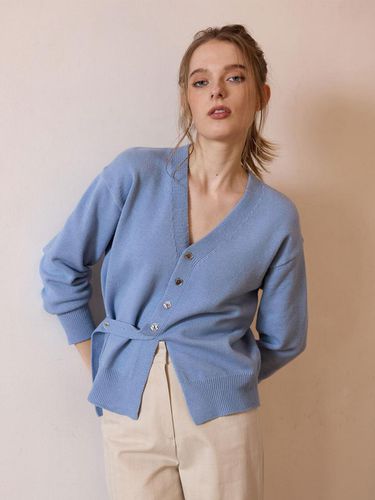 MODERN V WOOL CASHMERE KNIT - SKY BLUE - LE STUDIO - Modalova