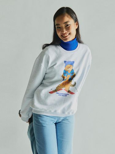 Cat Ski Club Sweatshirt - Melangy Grey - DELIGHTPOOL - Modalova