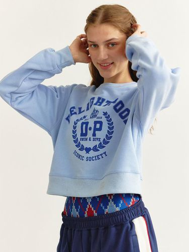 Iconic Society Cropped Sweatshirt - Cloud Blue - DELIGHTPOOL - Modalova