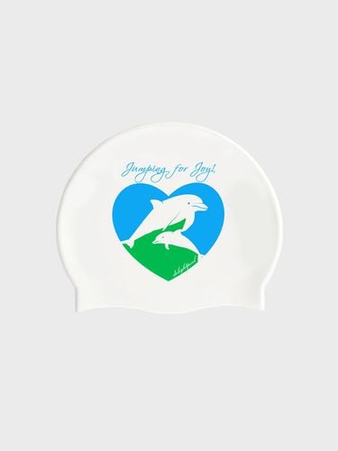 Dolphin Heart Swim Cap - White - DELIGHTPOOL - Modalova