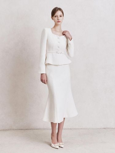 Bianca Tweed Skirt (Ivory) - GRACE U - Modalova