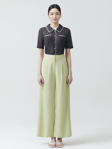 ITSMYSHA Lace Block Linen Blouse (ITO5WBL130) - IT MICHAA - Modalova