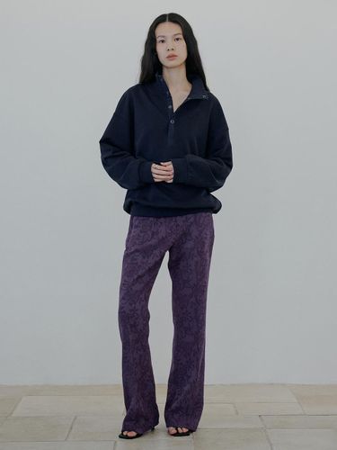 Jacquard Flared Trousers [Purple] - NUAKLE - Modalova