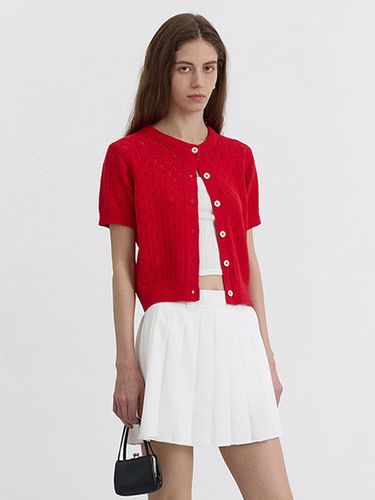 CROCHET CREWNECK CARDIGAN [RED] (UDSW5B222R2) - Dunst for WOMEN - Modalova