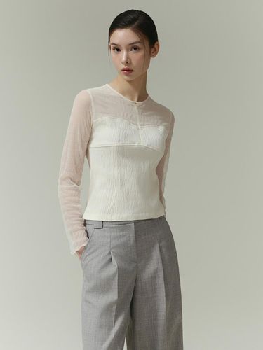 Texture Block Bustier T-shirt (ITP3WBL120) (2COLOR) - IT MICHAA - Modalova