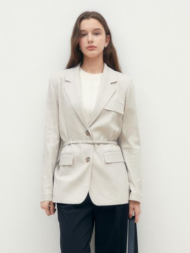 Linen Herringbone Single Two-Button Blazer (GR4M0JK901) - JJ JIGOTT - Modalova